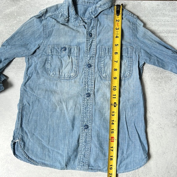 Trico field denim chambray shirt unisex sz 130cm - Picture 7 of 7